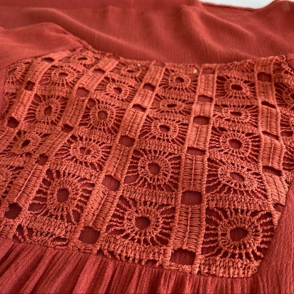 Altar’d State Crocheted Long Sleeve Lightweight Boho Tunic Dress - Picture 7 of 13